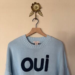 Lightweight Light Blue 'Oui' Sweater